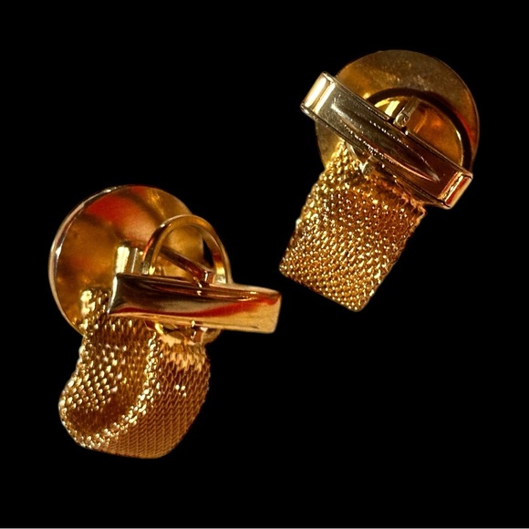 Gorgeous Red Crystal Gold Mesh Cufflinks (EUC) - Picture 5 of 10